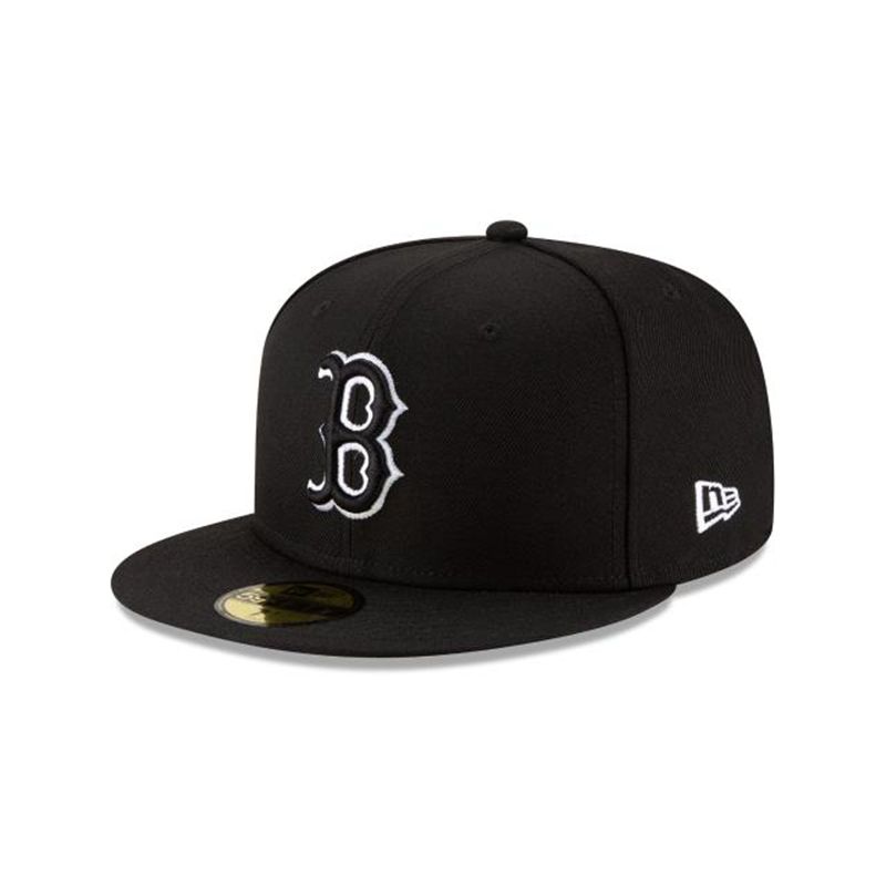 MLB Boston Red Sox Outline 59Fifty Fitted (UDD5218) - Black New Era Caps